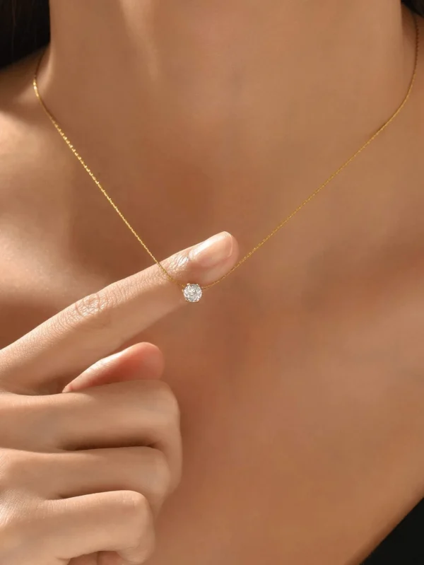 Biokia Collier pendentif rond en zirconium cubique – Image 16
