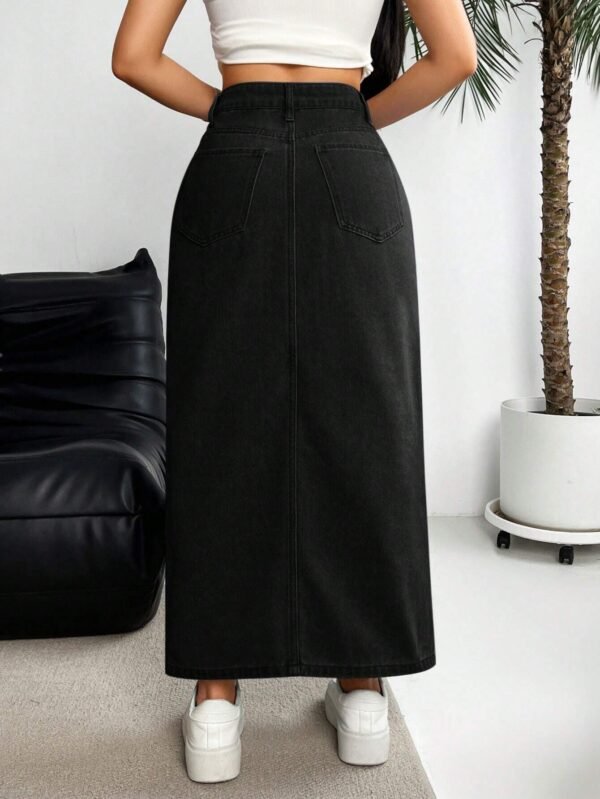 SHEIN LUNE Jupe longue évasée avec poches – Image 2