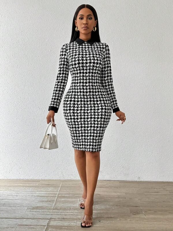 SHEIN Lady Robe décontractée élégante fourreau à carreaux