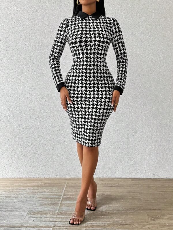 SHEIN Lady Robe décontractée élégante fourreau à carreaux – Image 9