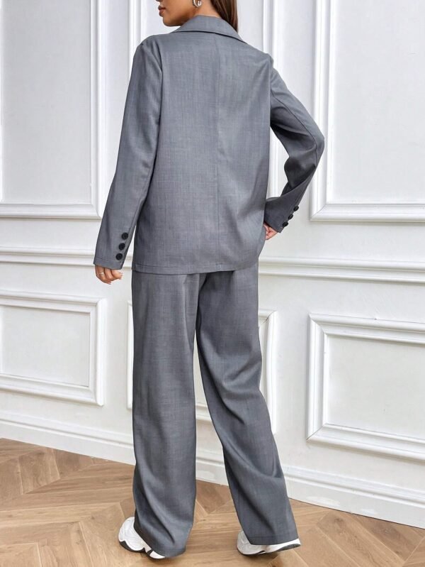 SHEIN MOOSTA Ensemble veste pantalon cranté – Image 2