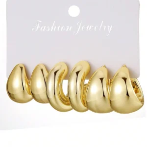 6 pièces/12 pièces/Set de boucles d’oreilles créoles