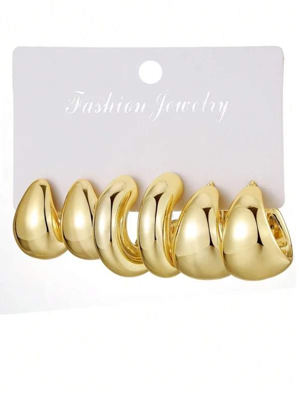 6 pièces/12 pièces/Set de boucles d'oreilles créoles – Image 9