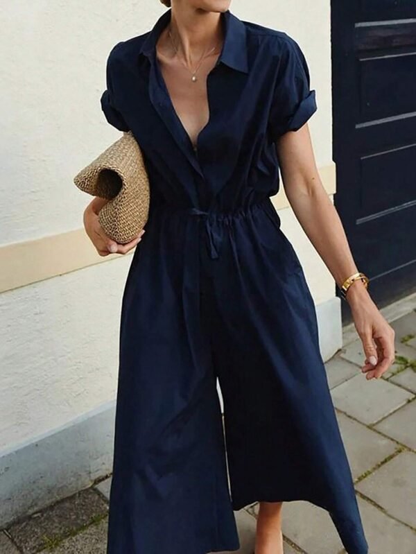 INAWLY Combinaison casual été  avec boutons – Image 3