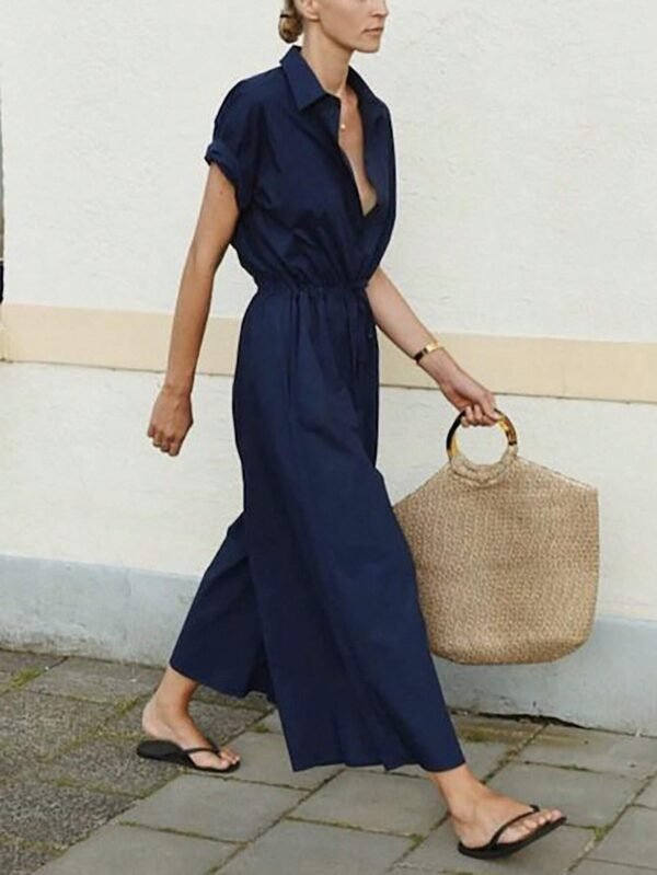 INAWLY Combinaison casual été  avec boutons – Image 4