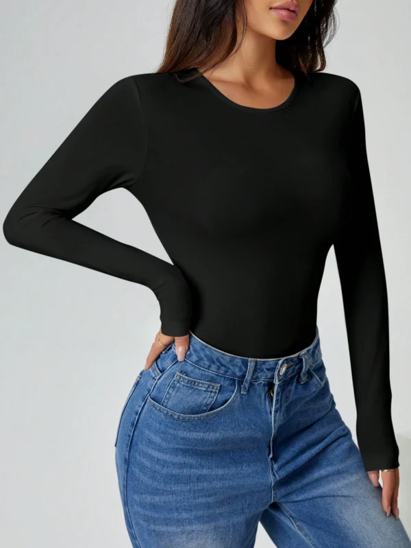 SHEIN PETITE Body blanc manches longues – Image 5