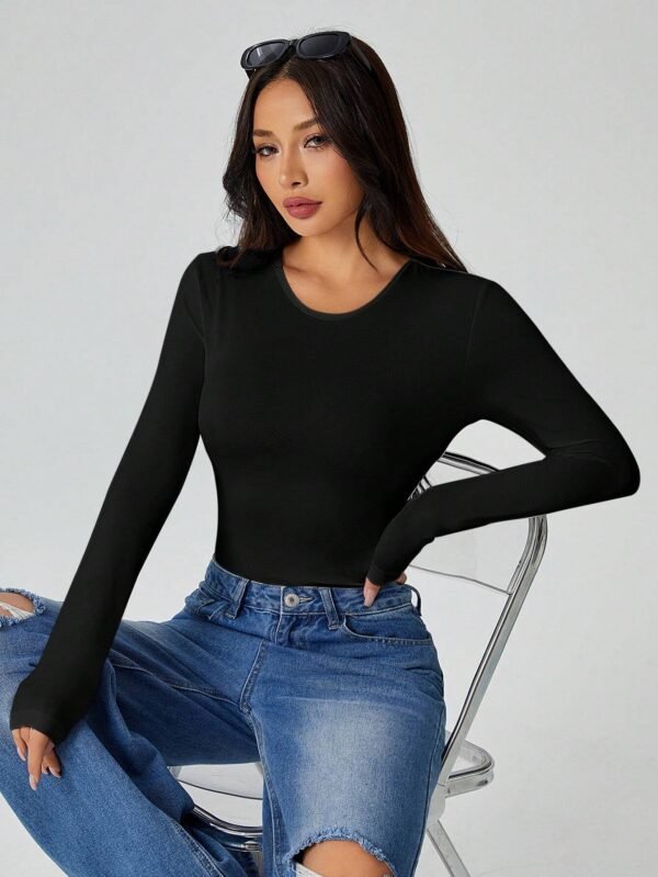 SHEIN PETITE Body blanc manches longues – Image 7
