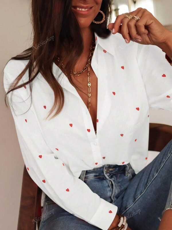 1 pièce Chemise imprimée cœur