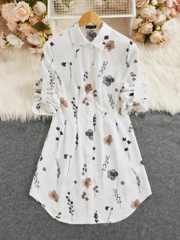 SHEIN Clasi Robe chemise à imprimé floral – Image 4