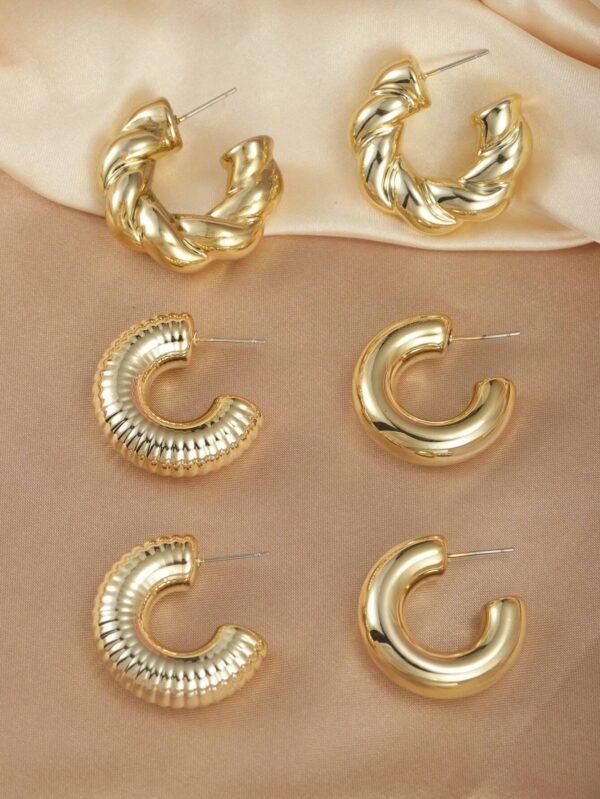 6 pièces/12 pièces/Set de boucles d'oreilles créoles – Image 5