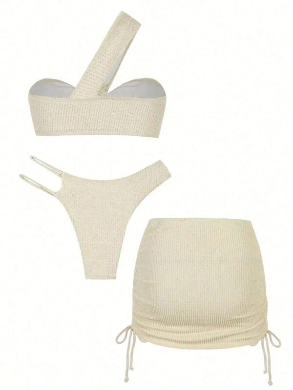Ensemble  Bikini Une Épaule Sexy 3 Pièces – Image 3