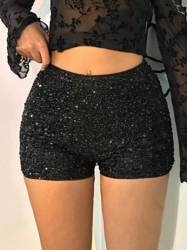 SHEIN EZwear Short ajustéTricot pailleté – Image 3