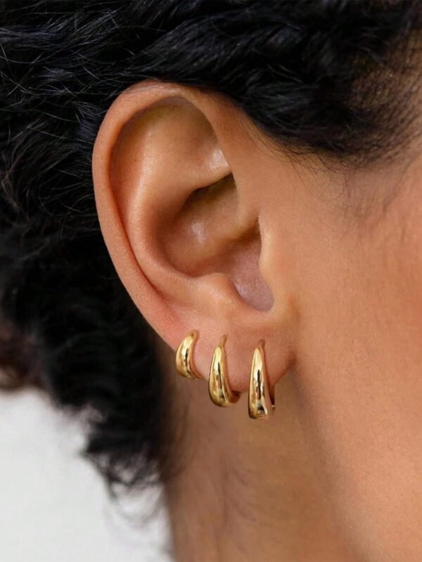 6 pièces Ensemble de boucles d'oreilles créoles rondes – Image 3