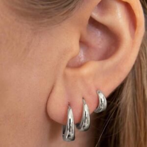 6 pièces Ensemble de boucles d’oreilles créoles rondes
