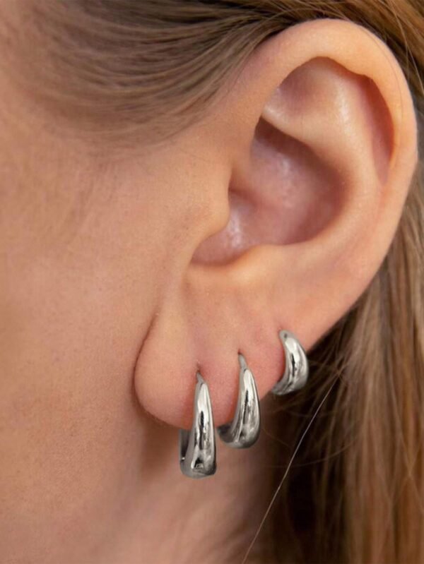 6 pièces Ensemble de boucles d'oreilles créoles rondes – Image 2