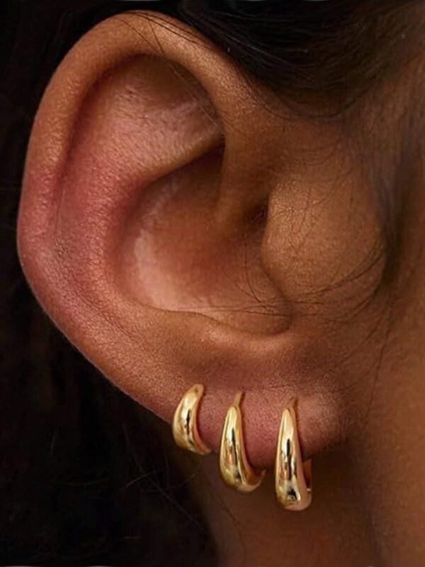 6 pièces Ensemble de boucles d'oreilles créoles rondes – Image 8