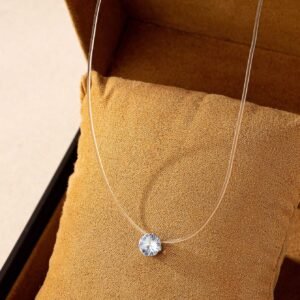 Collier pendentif en cubic zirconia cubique rond