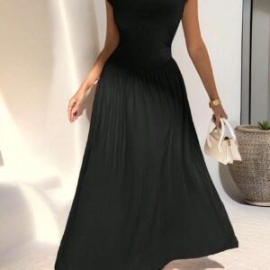 SHEIN Privé Robe midi évasée asymétrique élégante