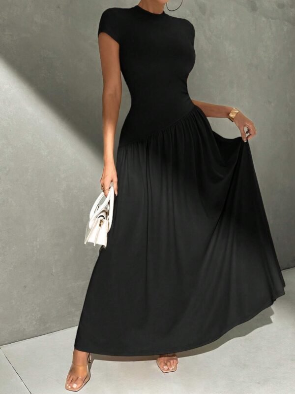 SHEIN Privé Robe midi évasée asymétrique élégante – Image 3