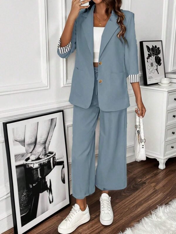 SHEIN Clasi Ensemble blazer pantalon boutonnage