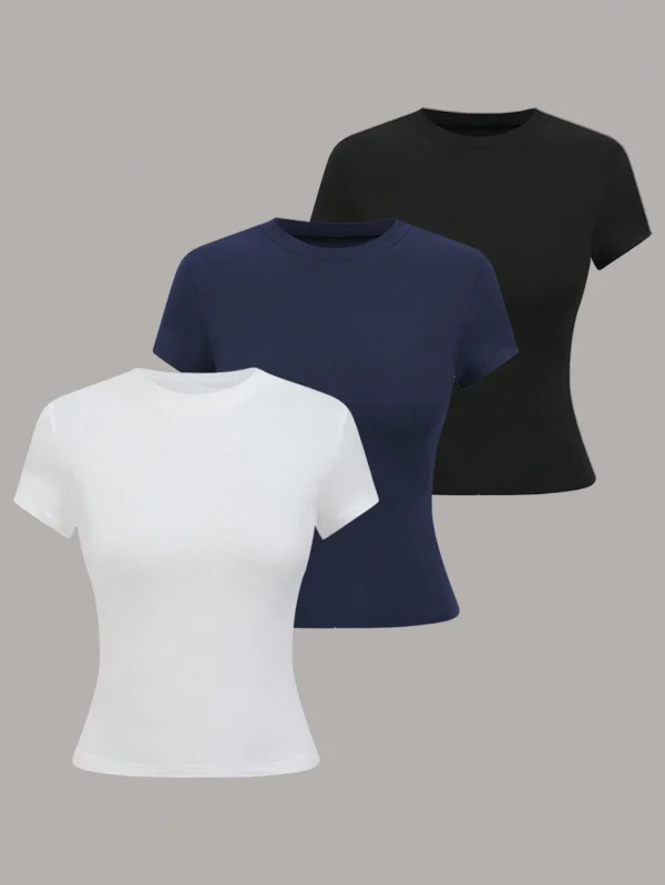 SHEIN LUNE 1 pièceT-shirt  couleur unie
