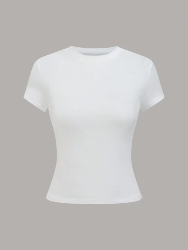 SHEIN LUNE 1 pièceT-shirt  couleur unie – Image 4