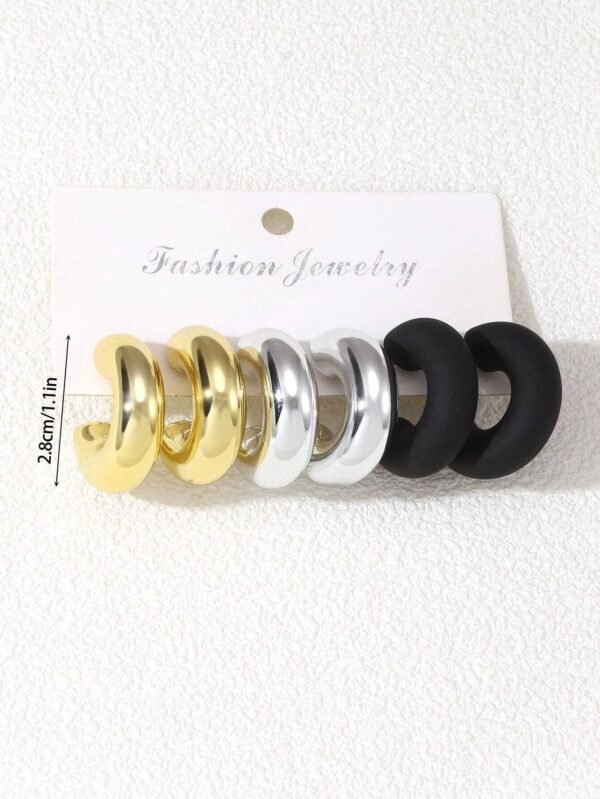 Ensemble de 6 clips d'oreille larges goutte de larme – Image 10