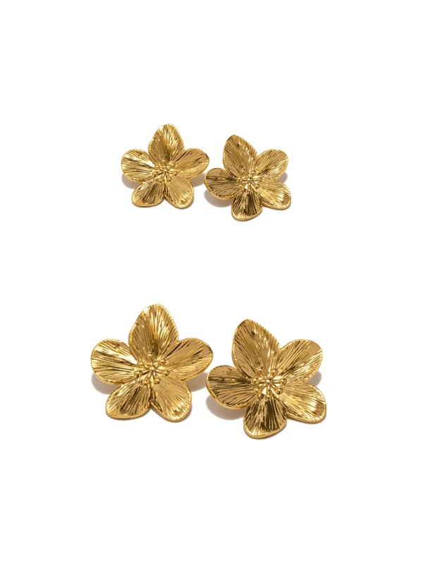 2 pièces Boucles d'oreilles avec fleur et trèfle – Image 8