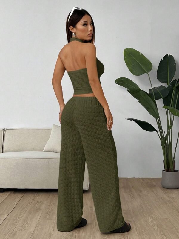 SHEIN EZwear SurvêtementDécontracté maille vert – Image 2