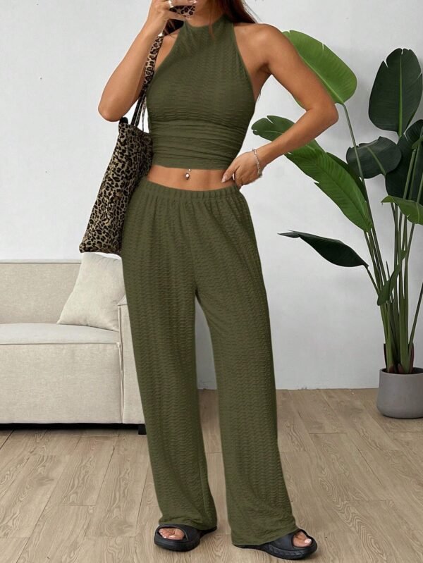 SHEIN EZwear SurvêtementDécontracté maille vert – Image 4