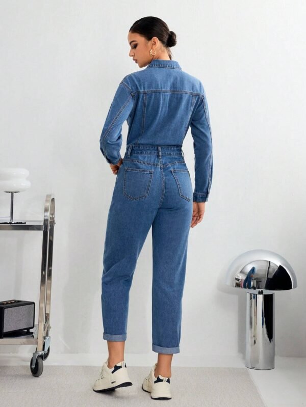 SHEIN Essnce Combinaison manches longuesDenim – Image 2
