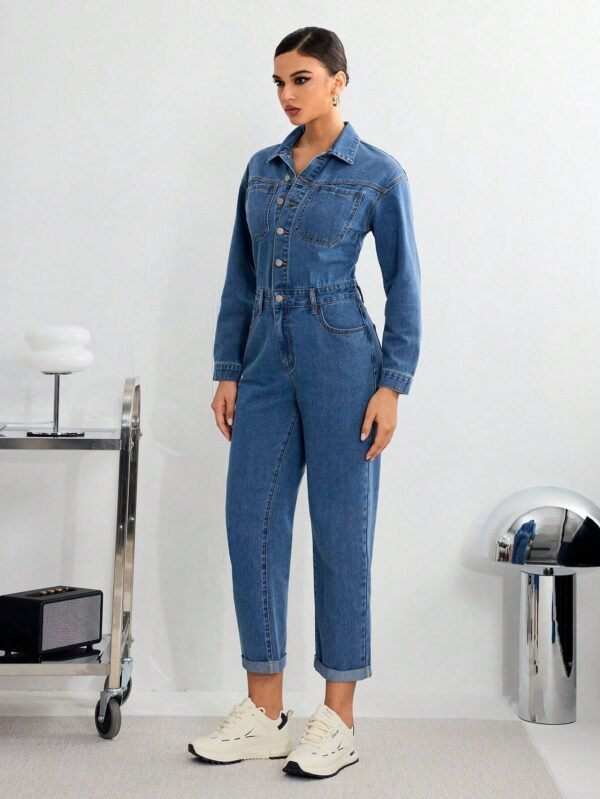 SHEIN Essnce Combinaison manches longuesDenim – Image 6