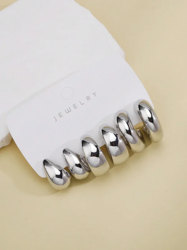Ensemble De 6 Boucles D'oreilles En Forme De C – Image 5
