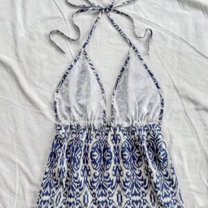 SHEIN WYWH Gilet femme col V à liens avec imprimé floral, style vacances