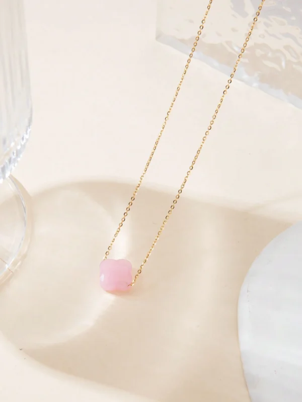 Un collier de chaîne en acier inoxydable de fleur – Image 6