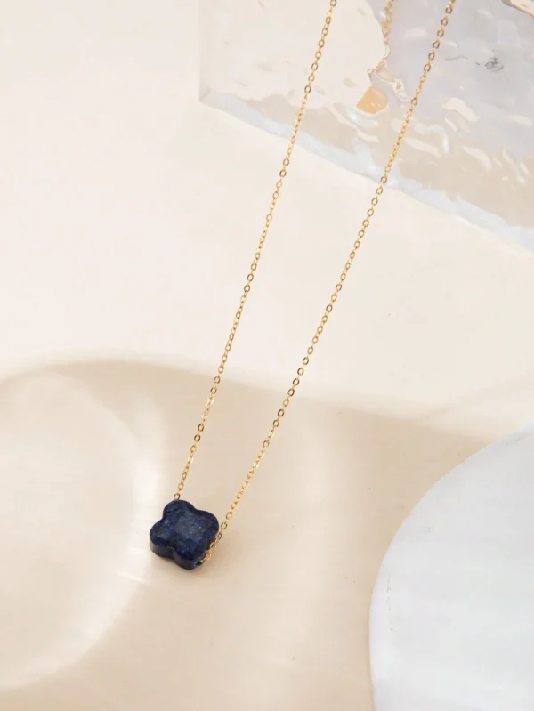 Un collier de chaîne en acier inoxydable de fleur – Image 9