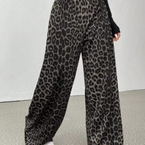 SHEIN EZwear Pantalon ample léopard