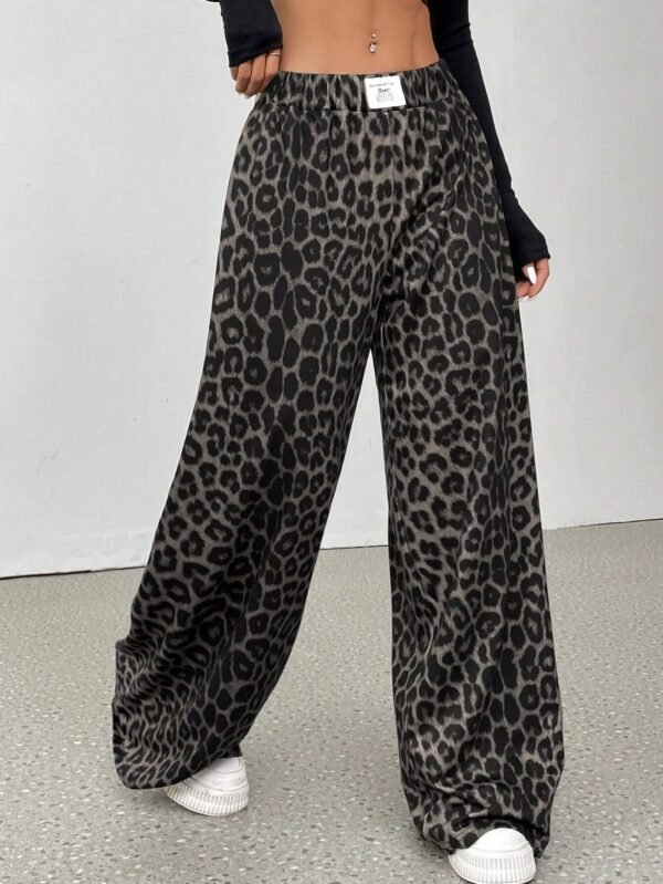 SHEIN EZwear Pantalon ample léopard
