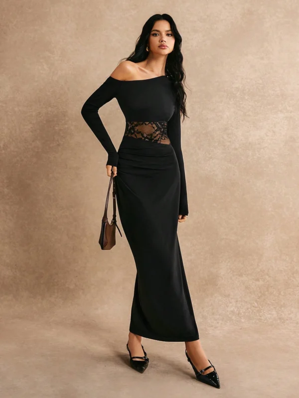 Poéselle Robe élégante avec un épaule oblique – Image 3
