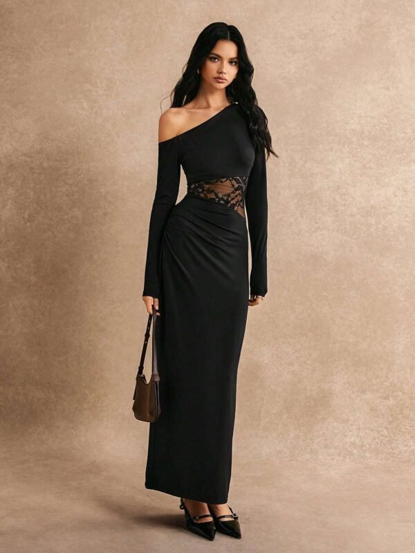 Poéselle Robe élégante avec un épaule oblique – Image 4