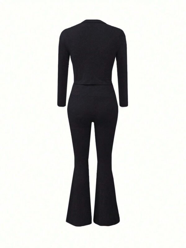 INAWLY EnsembleDécontractéT-shirt pantalon évasé – Image 2