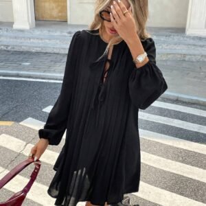SHEIN Frenchy Robe plissée rayée essentielle