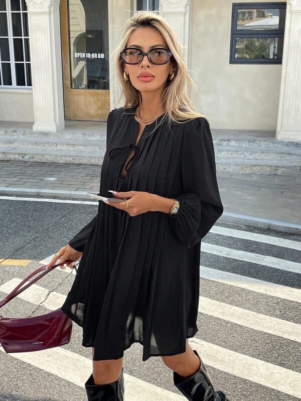 SHEIN Frenchy Robe plissée rayée essentielle – Image 5