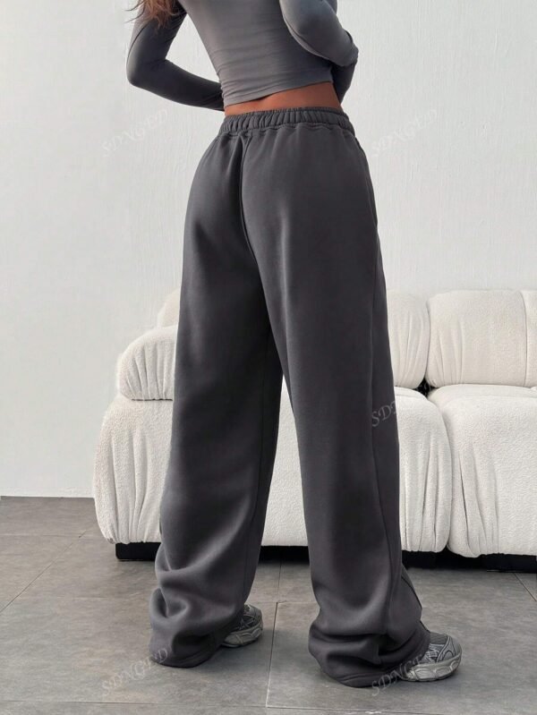 Pantalon ampleDécontracté unicolore élastique – Image 3