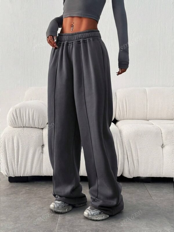 Pantalon ampleDécontracté unicolore élastique – Image 5