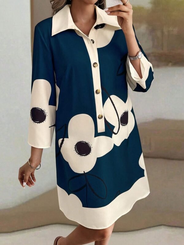 SHEIN LUNE 1 pièce Robe mi-longue à manches longues – Image 3