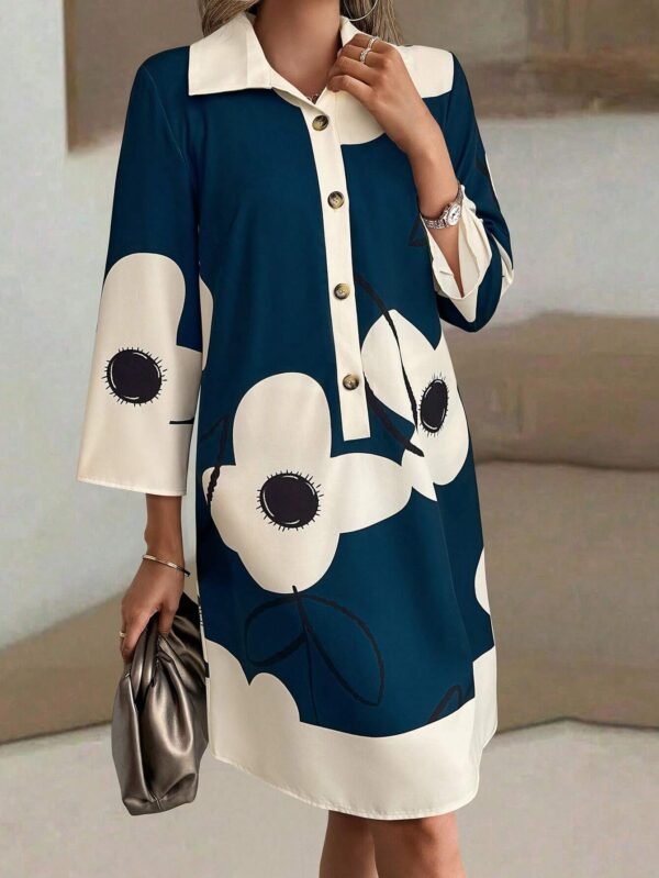 SHEIN LUNE 1 pièce Robe mi-longue à manches longues – Image 4