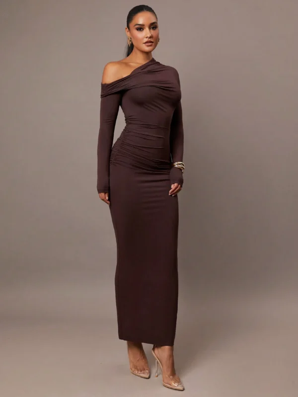 Silquee Robe en tricot côtelé à col montant – Image 4