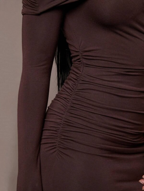 Silquee Robe en tricot côtelé à col montant – Image 7