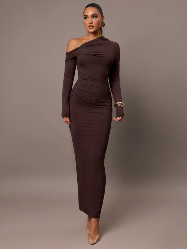 Silquee Robe en tricot côtelé à col montant – Image 8